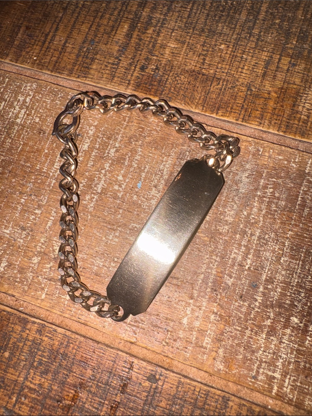 Vintage Gold ID Engrave able Bracelet Heavy Duty Nice with great clasp